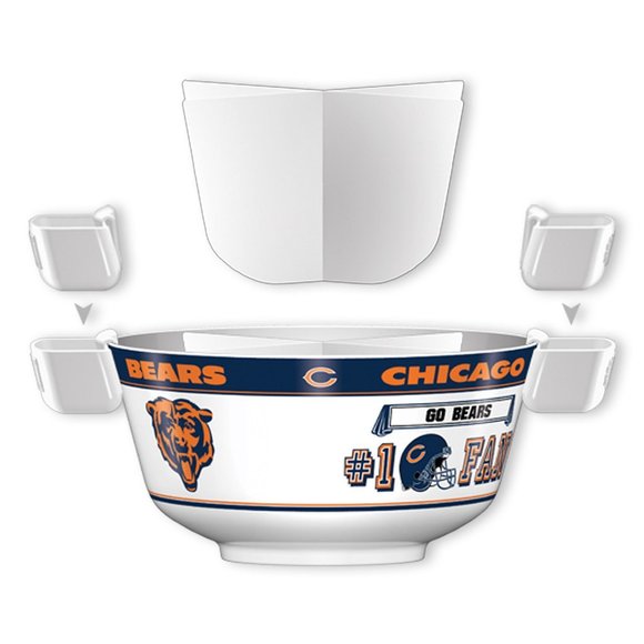 NFL Chicago Bears Party Bowl w/Divider & Sky-Boxes - Picture 3 of 3
